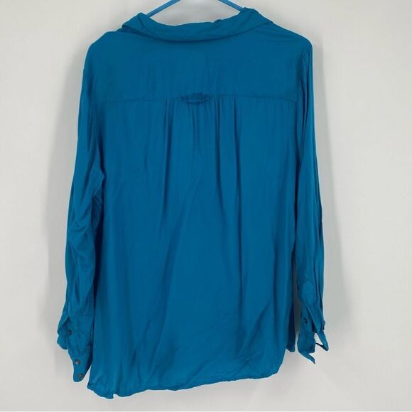 Style & Co Women’s Tail Blue Button Front Blouse size L - Picture 3 of 3